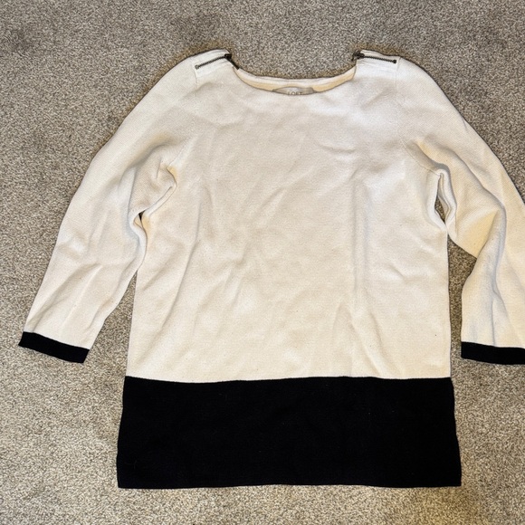 LOFT Sweaters - LOFT Cream and Black Women's Sweater